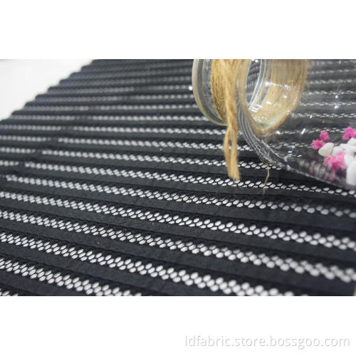 Polyester Black Stripe Mesh Fabric